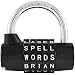 Wordlock PL-004-BK 5-Dial Padlock, Black