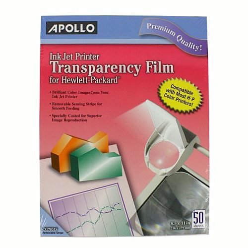 Apollo Quick Dry Ink Jet Printer Film, 8.5 x 11 Inch Sheets, 50 Sheets per Box (VCG7031SE)