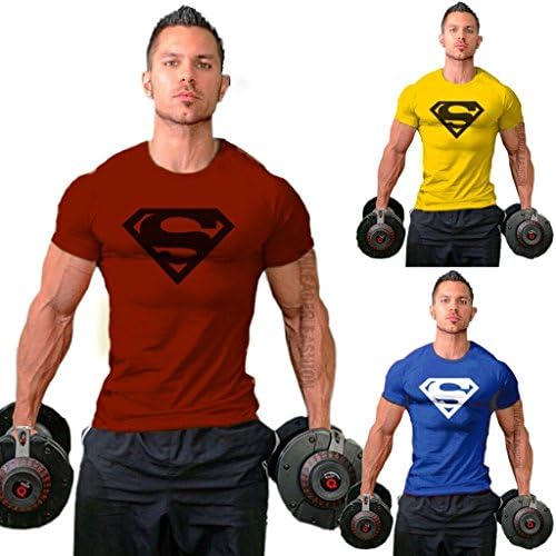 New Arrival Men Workout Gym Silm T-Shirt Bodybuilding Christmas gift Fittness Cotton Shirt