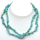 32" Natural Turquoise Chip Necklace 32 Inch 293.00 Carat