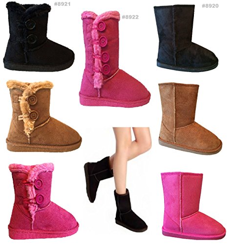 New Girl's Kid's Cute Warm Button Winter Low Calf Mid Calf Snow Boots Shoes