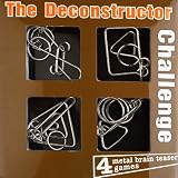 The De-constructor Challenge: 4 Metal Brain Teaser Set (1-1-4)