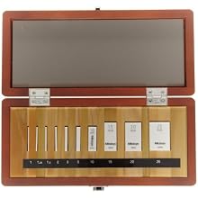 Mitutoyo Ceramic Rectangular Micrometer Inspection Gage Block Set, ASME Grade AS-1, 1.0 - 25 mm Length (10 Blocks)