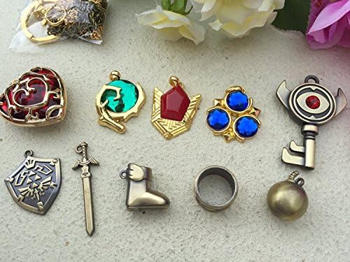 The Legend of Zelda Twilight Princess & Hylian Shield & Master Sword Finest Collection Sets Keychain / Necklace / Jewelry Series 10pcs/box