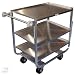 51o0Sd6OuTL. SL75  InterMetro Stainless Steel Commercial Utility Cart with 2 Shelves 18x36