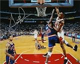 Scottie Pippen Autographed/Hand Signed Bull Dunk On Patrick Ewing Horizontal 16x20 Photo