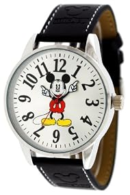 Disney #41546 Women's Oversize Leather Strap Mickey Mouse Watch