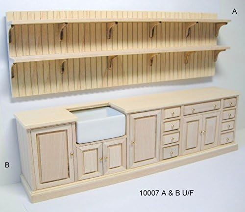 Dollhouse Miniature Kitchen Unit - Unfinished