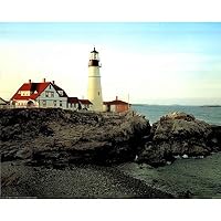 Portland Maine Lighthouse New England Art Print POSTER