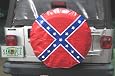 Confederate Flag Spare Tire Cover Rebel 28" Diameter Jeep