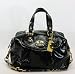 NEW AUTHENTIC COACH MADISON PATENT LEATHER CHAIN AUDRY SATCHEL HANDBAG (Black/Gold)