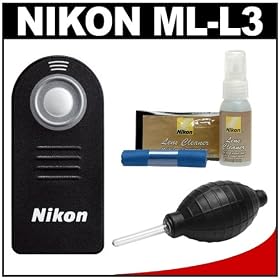 Nikon ML-L3 Wireless Infrared Shutter Remote Control + Nikon Cleaning Kit for D5000, D3000, D90, D80, D70s, D70, D60, D50, D40x & D40 Digital SLR Cameras