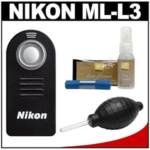 Nikon ML-L3 Wireless Infrared Shutter Remote Control + Nikon Cleaning Kit for D5000, D3000, D90, D80, D70s, D70, D60, D50, D40x & D40 Digital SLR Cameras