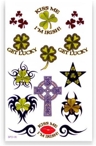 St. Patrick's Day Irish Tribal Shamrock Temporary Tattoos #107