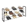 Whitmor Faux Leather 3-Tier Shoe Rack