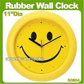 Bright Yellow Smile Wall Clock