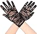 Simplicity Sexy Sheer Lace Floral Short Tulle Bridal Wedding Gloves, Black