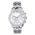 Merona Mother of Pearl Faced Bezel Set Crystal Wristwatch - Silvertone
