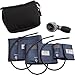 ADC Multikuf 731 3-Cuff EMT Kit with 804 Portable Palm Aneroid Sphygmomanometer, Small Adult, Adult and Large Adult Blood Pressure Cuffs (19-50 cm), Black Nylon Zipper Storage Case, Navy