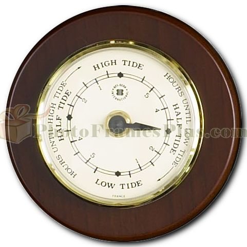 Brass Tide Clock on Cherry Wood