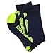ChalkTalkSPORTS Athletic Half Cushioned Crew Socks | Basketball Player Design | Blue/Neon Yellow