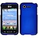 LG Optimus Fuel L34C Blue Rubberized Plastic Cover Snap On Hard Armor Gel Case
