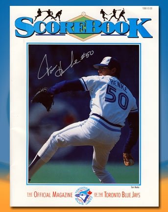 Tom Henke Toronto Blue Jays Autographed/Hand Signed Game Day Program