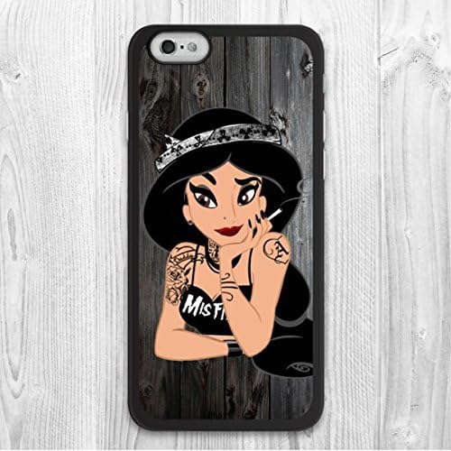 Elfe Boutique® Punk Tattoo Princess Protective Cover Case for Iphone 6 4.7 High Quality Phone Cases + Screen Protector + Earphone Anti Dust Plug Cap + Retail Packaging