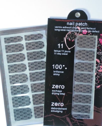 Fashion Nail Film Shiny Self Adhesive Nail Sticker Patch Black Skull Halloween