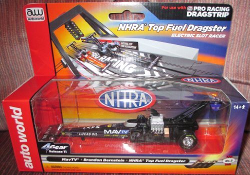 #SC263/48-2 Auto World NHRA Top Fuel Dragster MavTV Brandon Bernstein Electric Slot Car