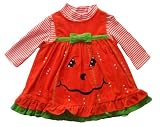 Rare Editions Girls 2pc Pumpkin Face Orange Corduroy Jumper Dress Set ~ Size (3M-6X)