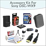 Advanced Accessory kit For Sony Cyber-Shot DSC-WX9 16.2 MP, Includes 4GB SD ....