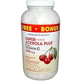 American Health Super Acerola Plus Natural Vitamin C Berry -- 500 mg - 300 Chewable Wafers