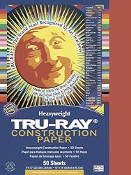 Tru-Ray Sulphite Construction Paper, 9 x 12 Inches, Red, 50 Sheets (102993)