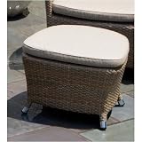 Loggia Wicker Ottoman With Cushion