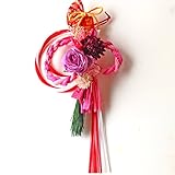 Azurosa(アズローザ） プリザーブドフラワー ギフト リース 枯れない花 お正月 飾り しめ縄 ピンクミニバラ カスミソウ アジサイ 松