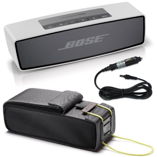 Bose SoundLink Mini Bluetooth Wireless Speaker w Travel Bag and Car Charger &&& Sssoomg2