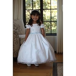 Angels Garment White Dress Size 3T Toddler Organza Floral Flower Girl