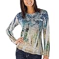Xhilaration&reg; Juniors Splitback Sublimation Knit Top - Grey/ Teal Print