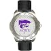 Kansas State Wildcats Suntime Mens Sports Watch w/ Leather Band - NCAA College Athletics