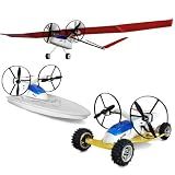 Takira Remote Controlled 3-in-1 Kids Airplane/Car/Boat Kit