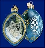 Old World Christmas Ornament INSIDE ART Winter Wolf #99283