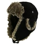 One Size Corduroy ML Trooper Hat - Black W28S34B