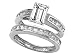 3.00 cttw Sterling Silver 14K White Gold Plated Genuine Emerald Cut White Topaz Wedding Set - Gold Plated Silver