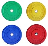 Solid Rubber Bumper Plates Color Set, 4 Pairs, Total 230lb