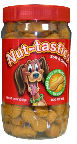 Nut-tastics Premium Dog Treats, Regular Size, 10-Ounce Jar (Pack of 4)