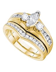1.00CT DIAMOND 0.40CT CENTER MARQUISE BRIDAL SET