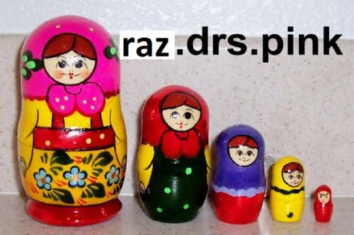 Russian Nesting doll - 5 pcs / 4 in (10 cm) * Select Color you want * raz.drs