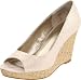 Bandolino Women's Auburn Peep-Toe Pump,Gold Fabric,8.5 M US
