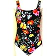 Missy Shirred Side Swimsuit Black/Multi